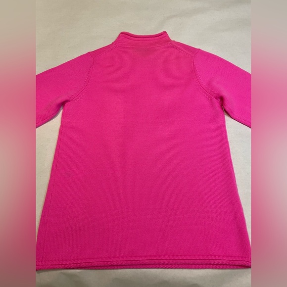 Pink Fluo knit merino wool sweater turtleneck size medium - Picture 9 of 11